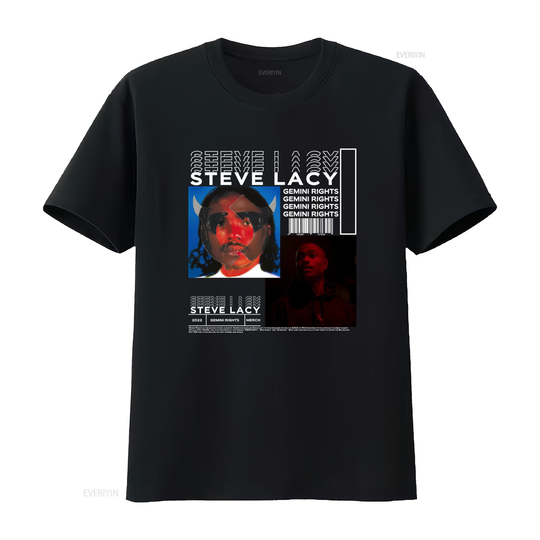 

Steve Lacy Gemini Rights Album T Shirt Merch for Fans 2022 Music Design vintage Washed Top For Everyday Wear homme Casual 4XL