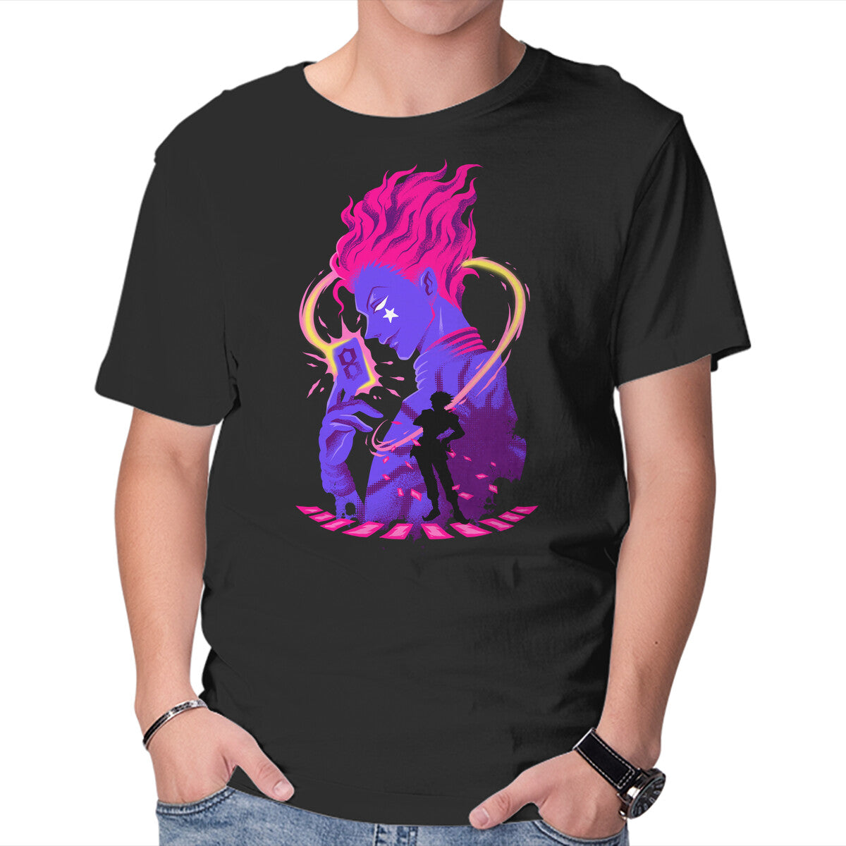 Unisex Crew Neck T-Shirt Clown Shadows Graphic Short Sleeve Casual Tee XL