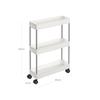 SONGMICS 3-Tier Storage Trolley, Kitchen Trolley on Wheels, Narrow Trolley for Kitchen Bathroom Office or Small Spaces, 42 x 13.5 x 61 cm, White