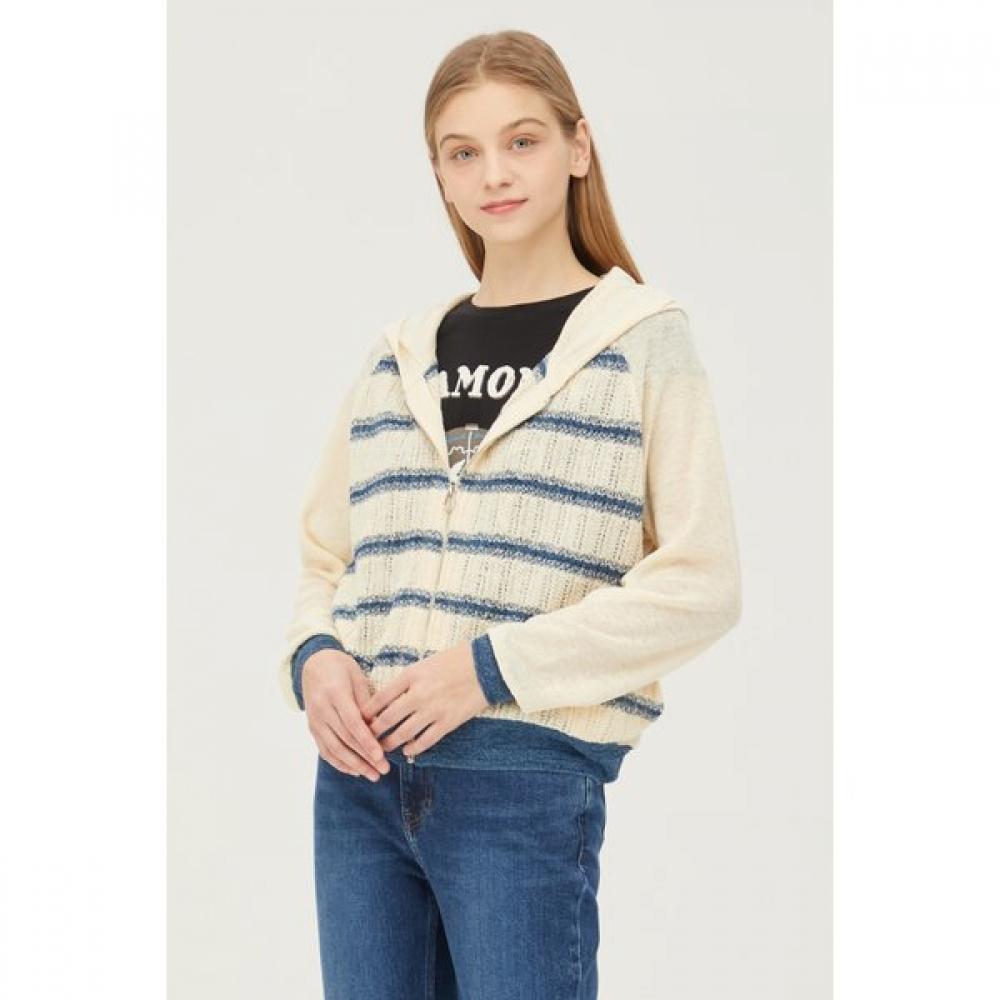 

Benetton Scallop Stripe Hooded Zip Cardigan Bakc59431 RD/OS