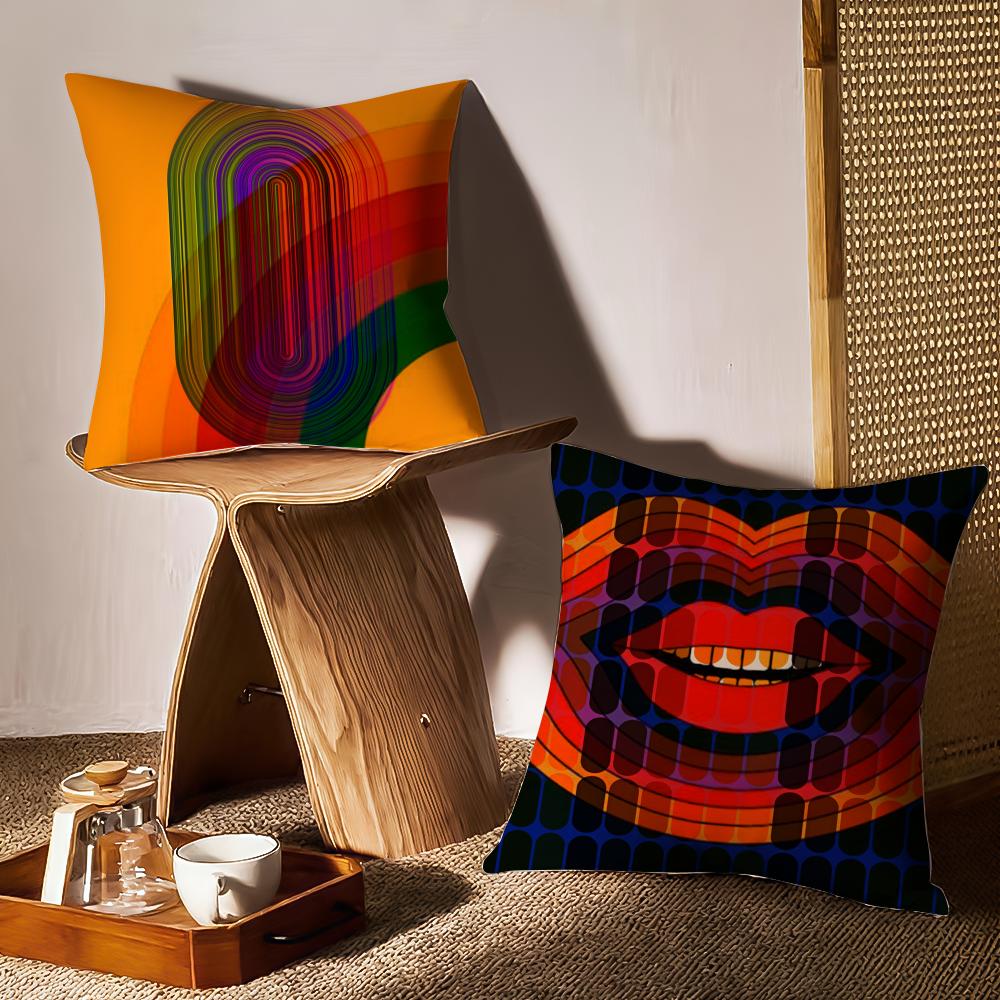 Orange Rainbow Personalized Decoration Series Pillow Case Sofa Living Room Bedroom Headboard Backrest Cushion Square Cushion