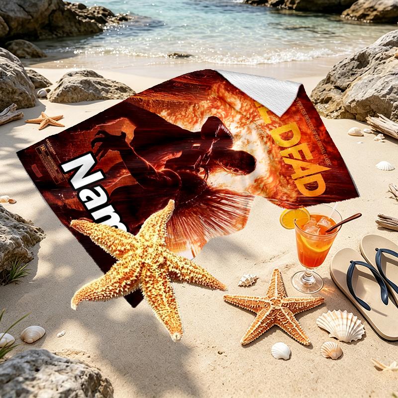 Custom Name Personalized The Evil Dead Print Beach Towel, for Trip Camping Beach Party Home Decor, Birthday Gift for Family & Friends