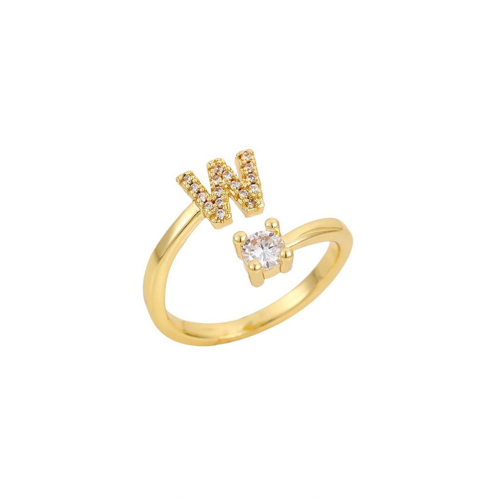 26 Letters Adjustable Open Ring: Women's Niche Design for Index or Pinky Finger - Fashionable Korean Style