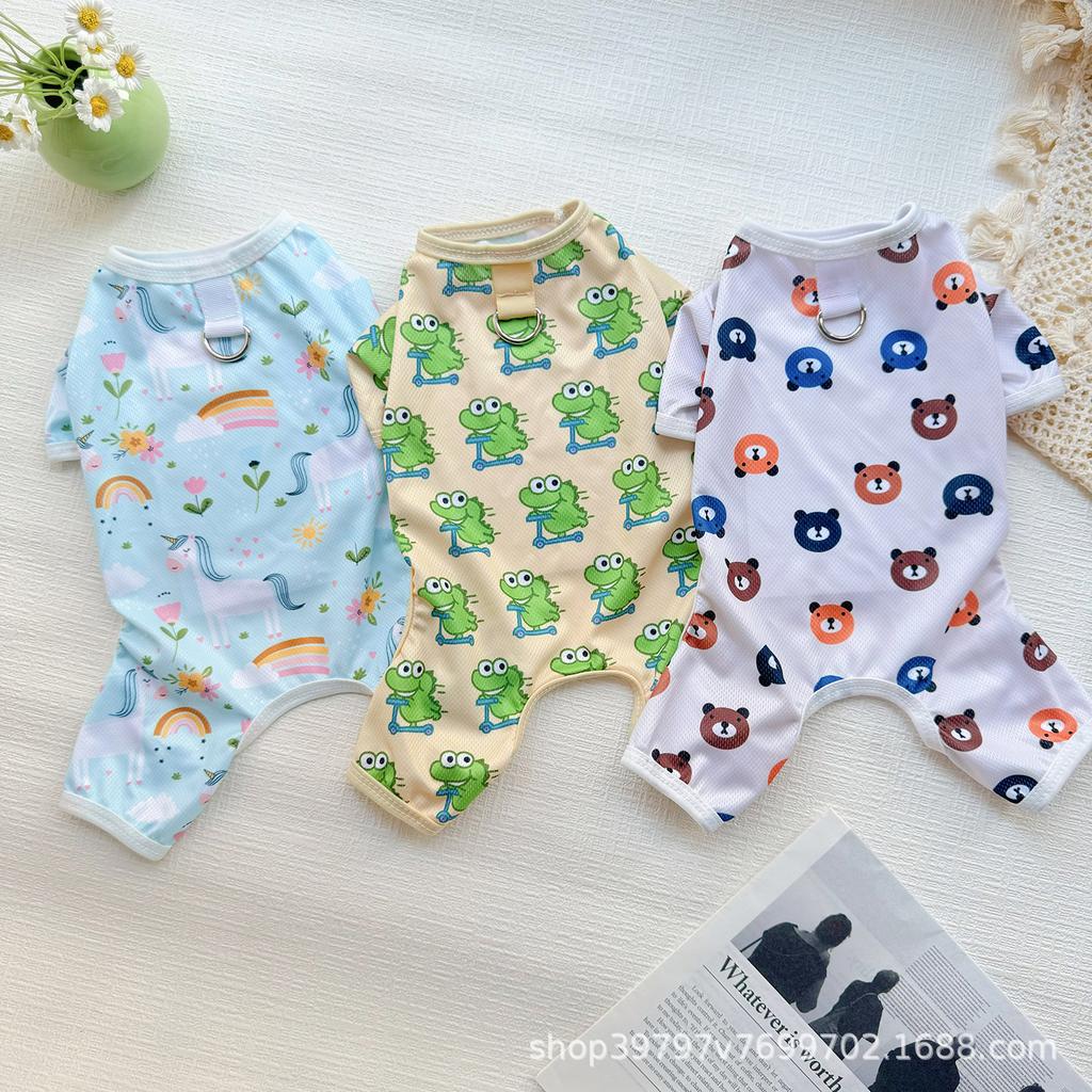 Dog clothes Summer clothes Thin four-legged clothes Cat mesh breathable Going out Cool clothes Cooling pet supplies