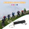 Portable Aluminum Safety Whistle For Outdoor Hiking Camping Survival Emergency Keychain Multi Tool Dual-tube Survival Whistle