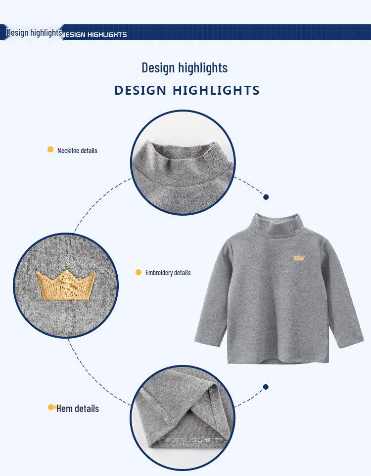 27kids Korean Style Boys' Long-Sleeve Turtleneck Shirt - Autumn Collection