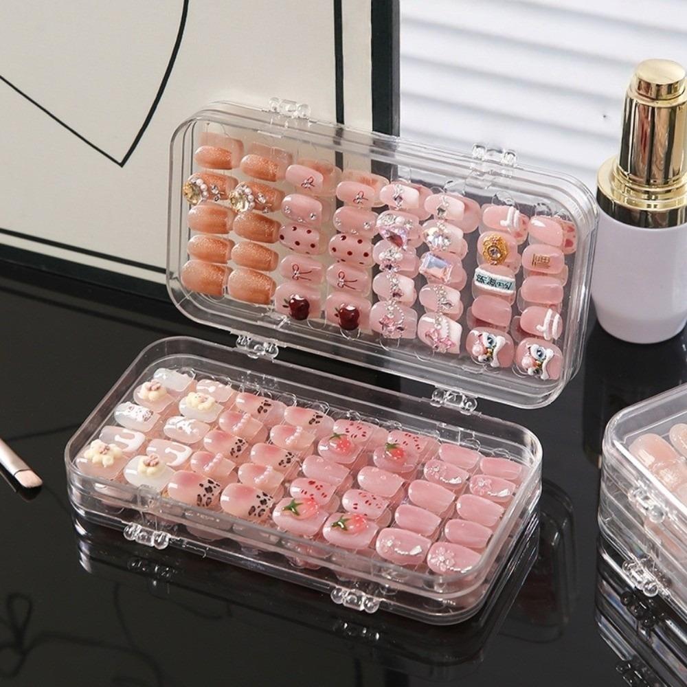 3 Layer Artificial Nail Display Organizer Transparent Nail Tips Display Holder  Travel