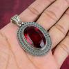 Roter Granat Edelstein Schmuck, 925 Sterling Silber Schmuck, handgemachter wunderschöner Anhänger als Jubiläumsgeschenk