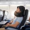 Breathable Hooded Neck Pillow Soft Support Adjustable Foam Travel Pillow with Storage Bag U-Shaped Travel Pillow Airplane Use