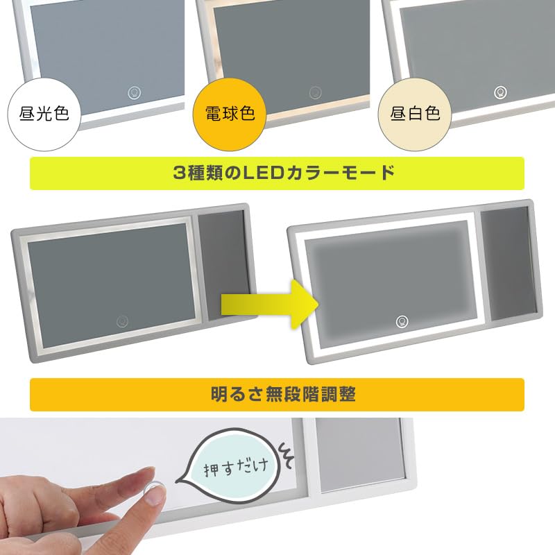 THANKO MAKMAGCWH Large LED Makeup Mirror for Car Retrofit