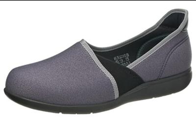 Asahi Kaiho Shugi Nursing Shoes, Lightweight, Fall Prevention, Rehabilitation, Soft, Hands-Free, Slip-On, Wide 4E, KHS L173, Women's, Blue Gray, Size