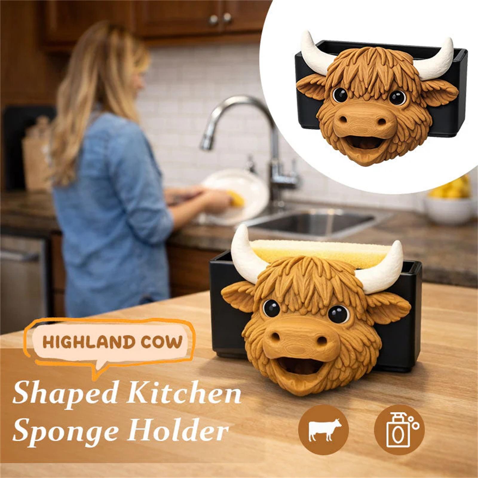 

Cow-Shaped Kitchen Sponge Holder one size