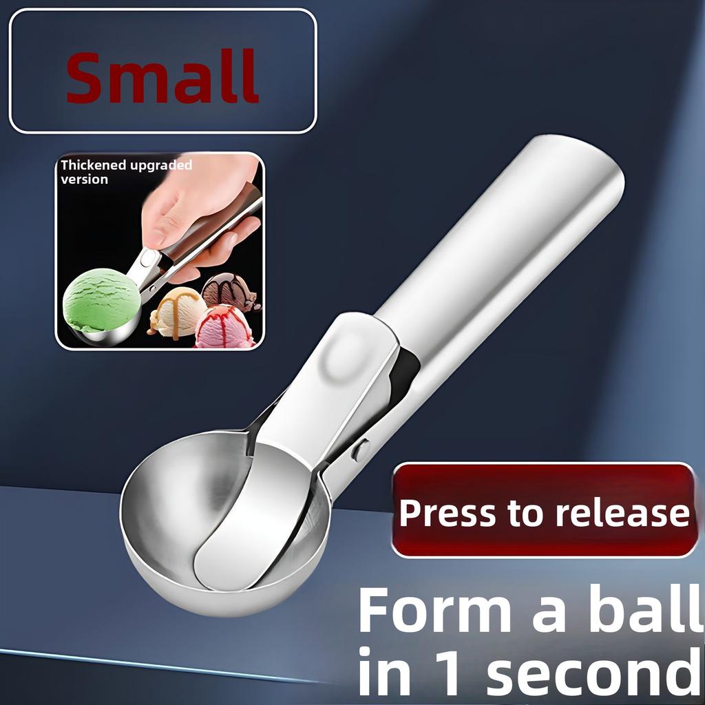 High-Quality Stainless Steel Ice Cream Scoop Ergonomic Fruit Baller Dessert Spoon for Modern Kitchens