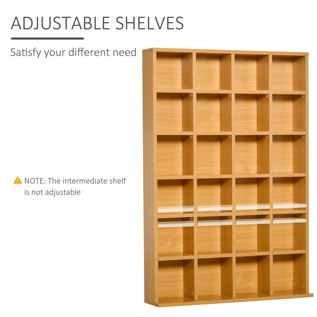 CD Storage Unit With Adjustable Shelves 89 X 130.5 Cm Beech Wood Finish
