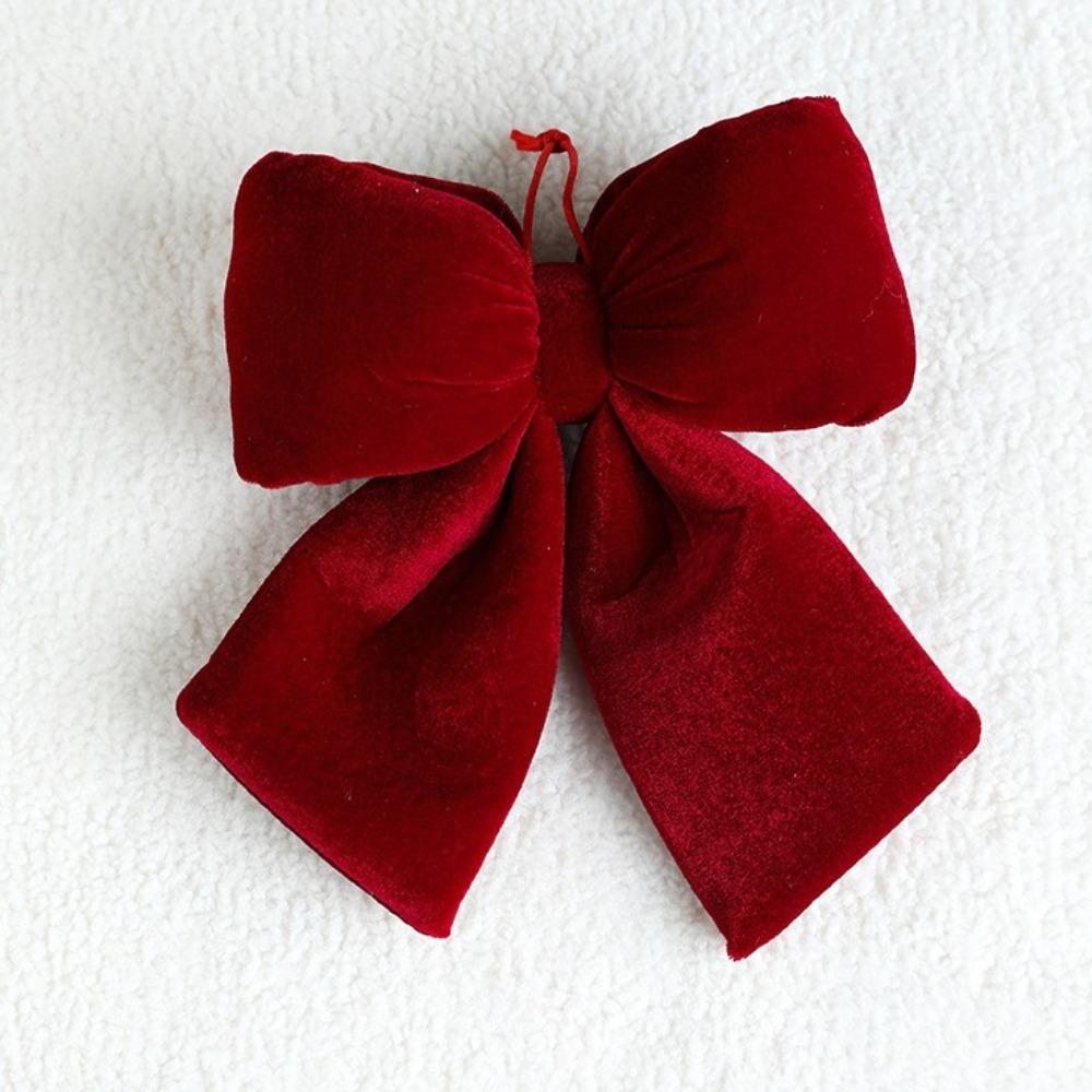 New Flannelette Bowknot Pendant Large DIY Hanging Xmas Ornament Merry Christmas Party Supplies Christmas Tree Decorations