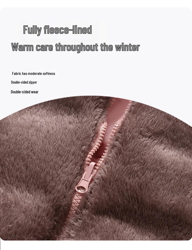 878 Zimowa Dziecięca Dwustronna Kurtka z Podszewką z Polaru dla Chłopców i Dziewcząt - Ciepła Bawełniana Kurtka Średniej do Dużej Długości