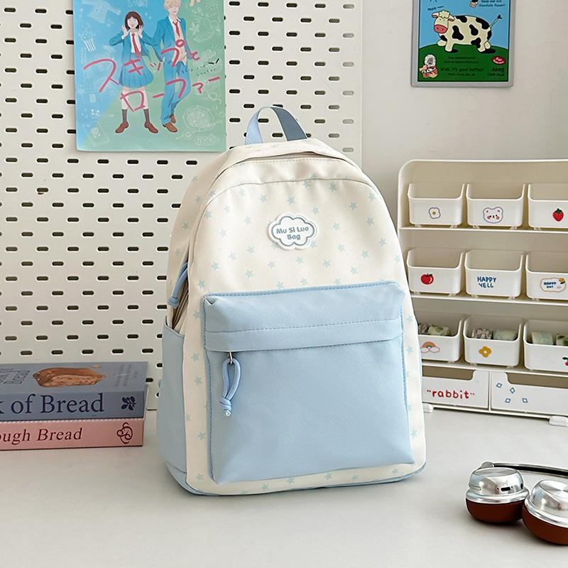 Schoolbag New Japanese Ins High Value Fresh Sweet Cute Star Backpack Junior High School Students Lightweight Travel Backpack