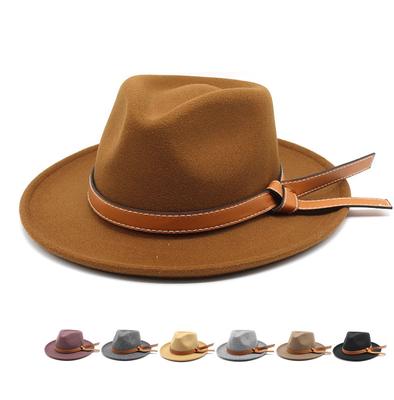 Felt Hat Top Hat Woolen British Trendy Hat Woolen Western Style Belt Jazz Hat