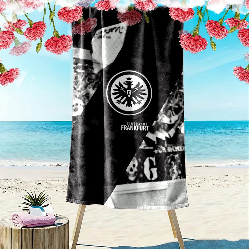 Asciugamano da Spiaggia Stampato Eintracht Frankfurt, Asciugamano Grande Morbido Asciugatura Rapida per Spiaggia Campeggio Nuoto