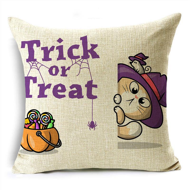 

Мода Счастливый Хэллоуин мультфильм узоры тыква призрак льняная наволочка декоративная наволочка для дивана гостиная вечеринка 40x40cm