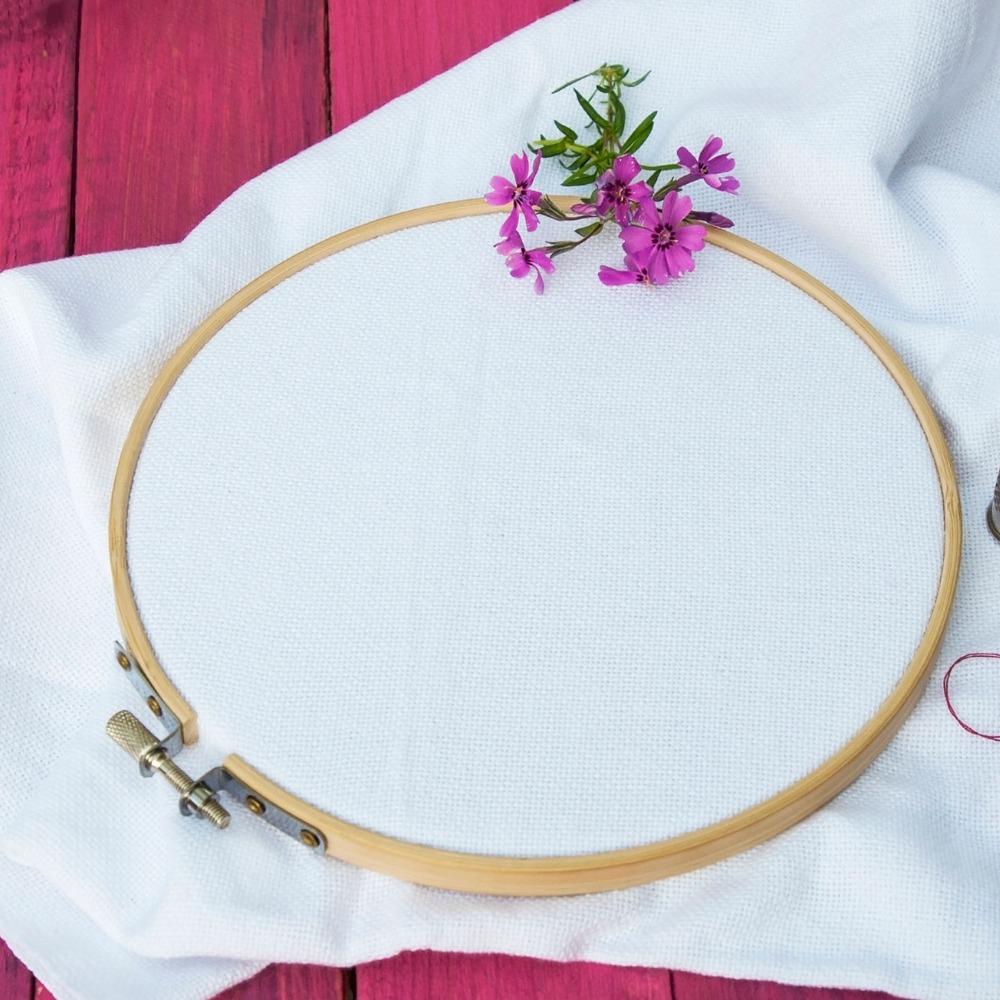 Beech Wood Cross Stitch Hoop Gold Plated Brass Screw DIY Embroidery Hoop  For Punch Needle Craft