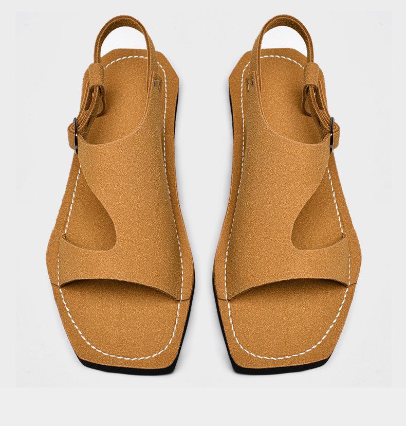 Men's 2025 Cross-Strap Thong Sandals - Large Size, Flat Bottom Flip-Flops