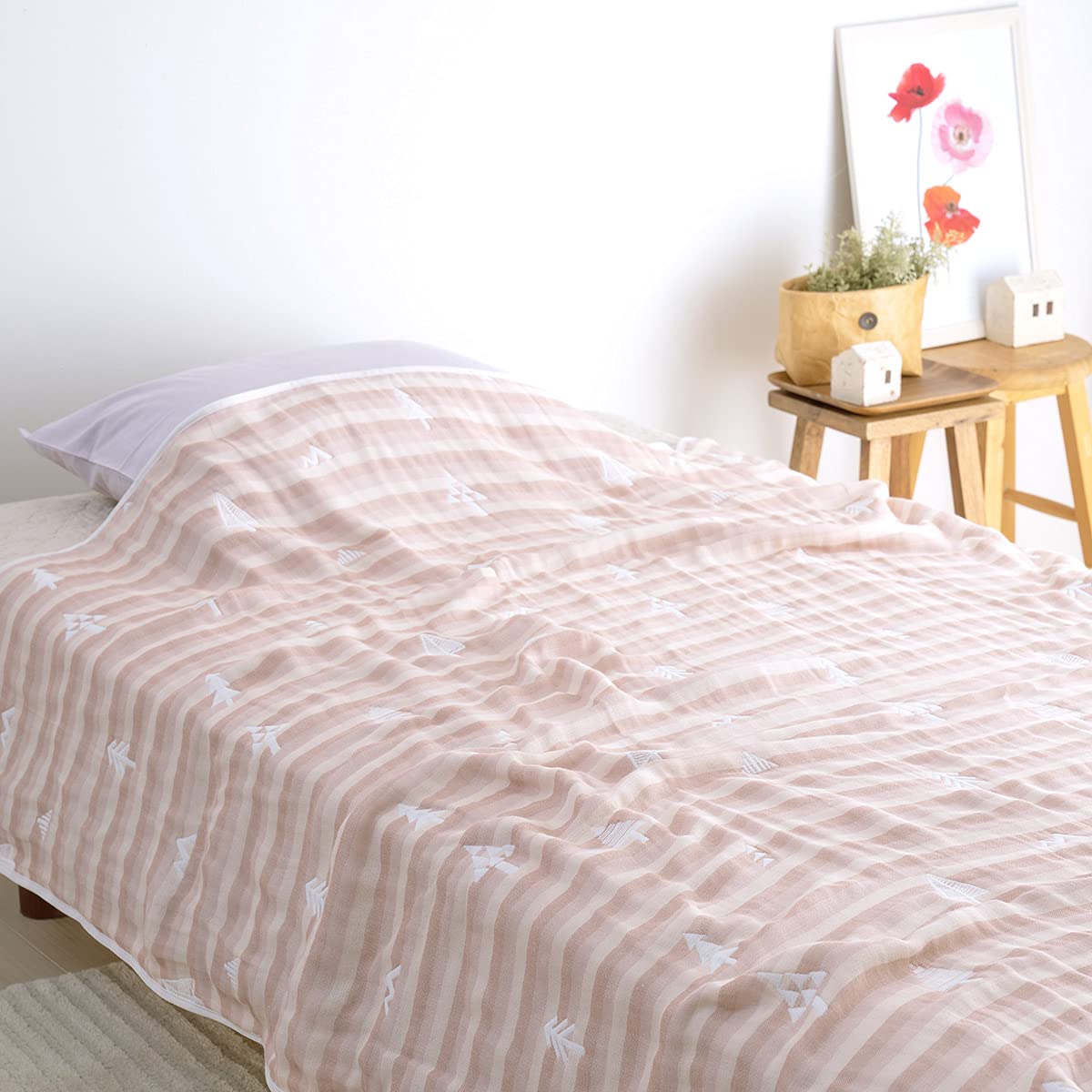 

Nishikawa Nishikawa Gauze Single 51118 Single Sangyo/Tokyo 6-Layer Blanket, 100% Cotton, Size, Moisture-Absorbing, Pink, [300][BE],