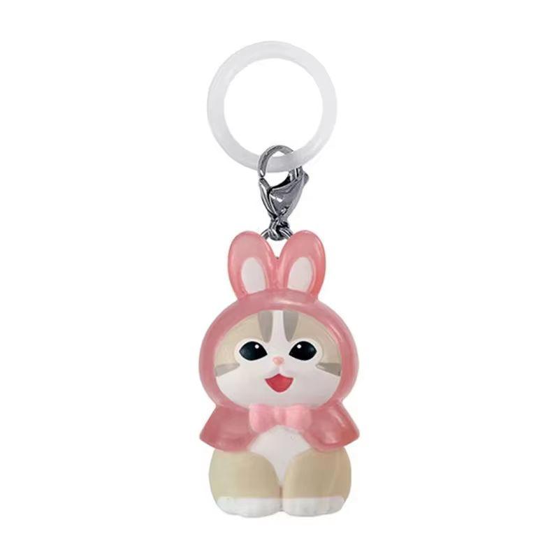 In Stock Mofusand Shark Cat Raincoat Design Series Kawaii Small Action Figurine Keychain Backpack Pendant Birthday Gifts