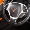 ABS Carbon Fiber/Red For Chevrolet Corvette C7 2014- Car Steering Wheel Cover Trim Sticker Interior Car Accessory