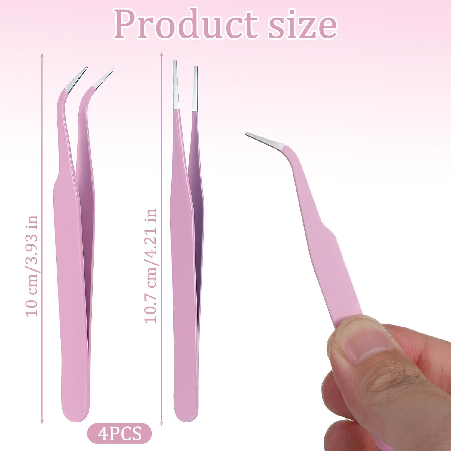 4 PCS Precision Tweezers Set, Multipurpose Straight and Curved Tip Tweezers Anti-Static Stainless Steel of Tweezer for Electronics,
