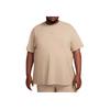 Nike Sportswear Essentials Logo Embroidered Ribbed Crew Neck Short Sleeve T-Shirt Men Tops Khaki DO7392-247
