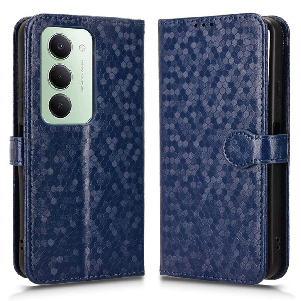 For Xiaomi Redmi 15 5G (Global) (169mm) Wallet Case Dot Pattern Imprint PU Leather Phone Cover with Wrist Strap