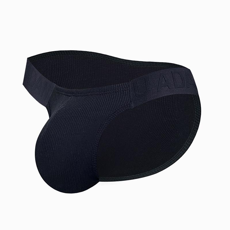 

ADANNU Douyin Hot Style Men s Ribbed Cotton Low Waist Briefs with Embossed Pattern and High Cut Design L чёрный