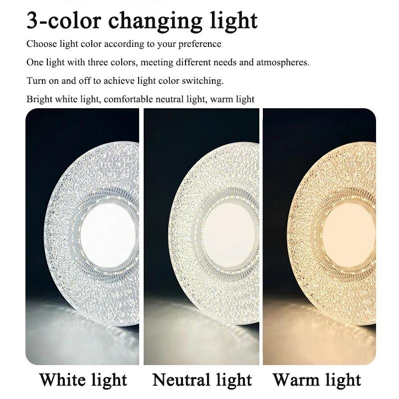 LED Crystal Lamp Super Bright 3 Color E27 Screw Bulb Home Living Room Eye Protection Energy-saving Lamp Bedroom Lighting
