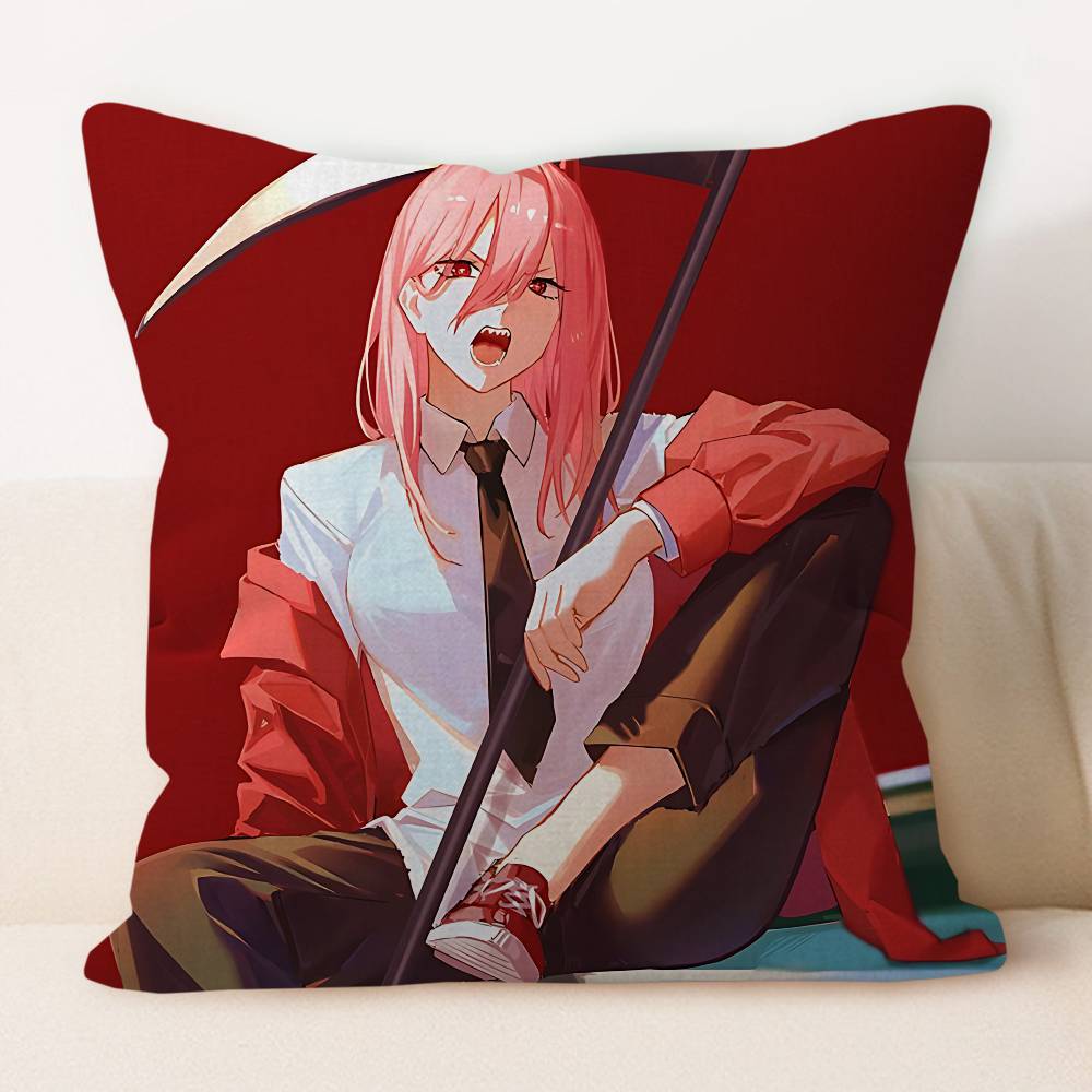 Power C-Chainsaw Man Pillowcase Toon Gift Cushion Cover Bedroom Home Sofa Chair Seat Decor Pillow Case