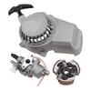 Carburetor 13mm with Pull Start Clutch Compatible for 2 Stroke Engine 47cc 49cc Motocyle Pocket Bike ATV ReplacementPart