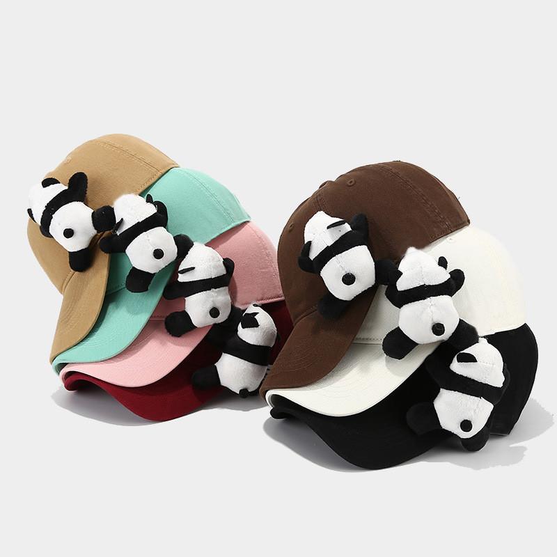 Cartoon Panda Baseball Cap With Sun Protection And Breathable Cotton For Casual Wear