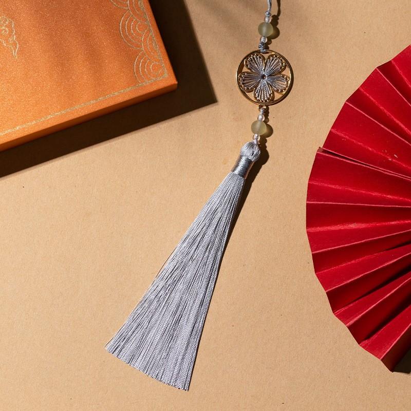 Chińskie klasyczne frędzle delikatny styl etniczny kwiat metalowa rama wisiorki DIY ozdoby rękodzielnicze breloczek dekoracja