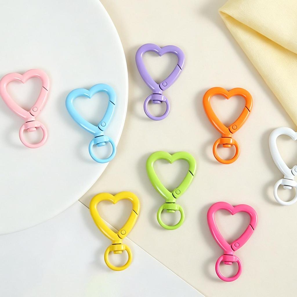 Colorful Heart-Shaped Keychains: DIY Jewelry Accessories with Spray-Painted Spring Clasps and Zinc Alloy Jump Rings