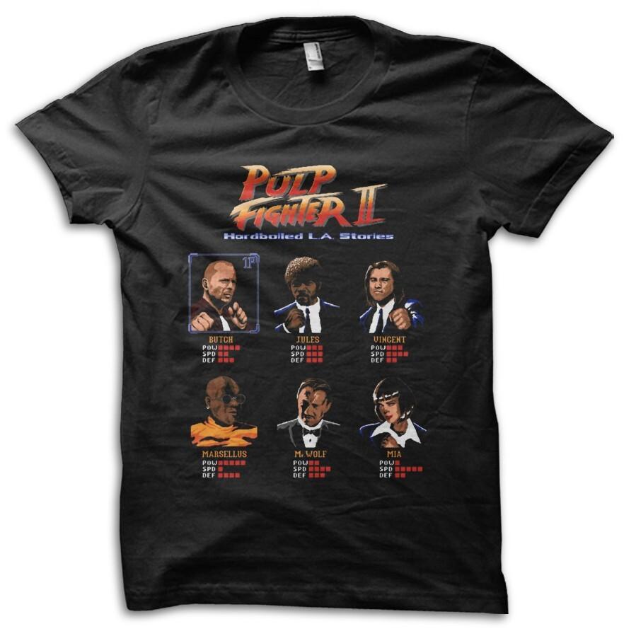 Pulp Street Arcade Retro Fighter Game Pulp Fiction Movie Parody T-Shirt M5838 S
