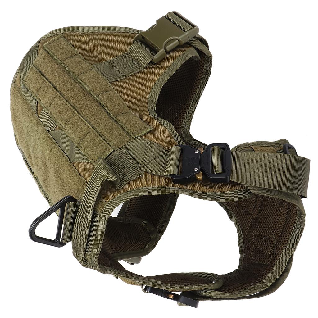 Pet Military Harness Chest Back Velvet Material Suitable for Large and MediumSized Dogs(L )