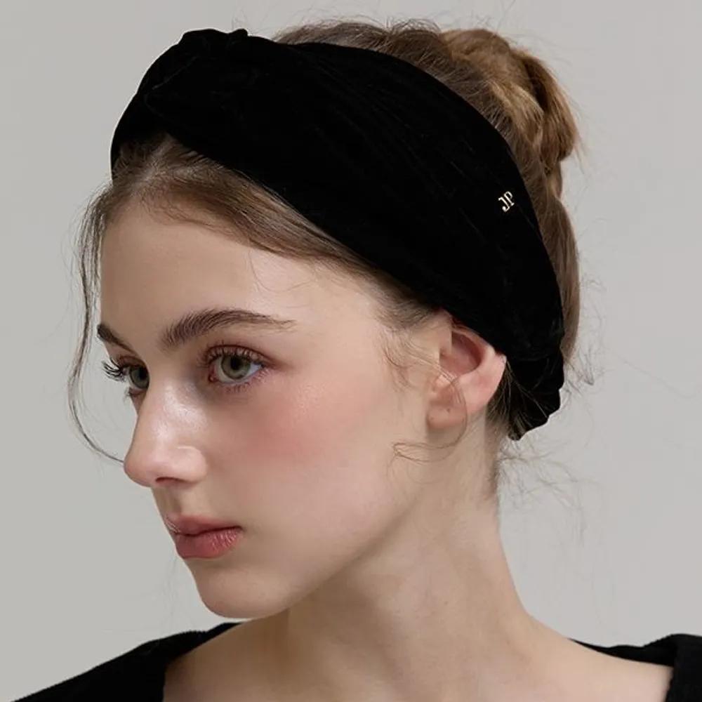 Silky Velvet Turban Hairband JP-24-488HB black