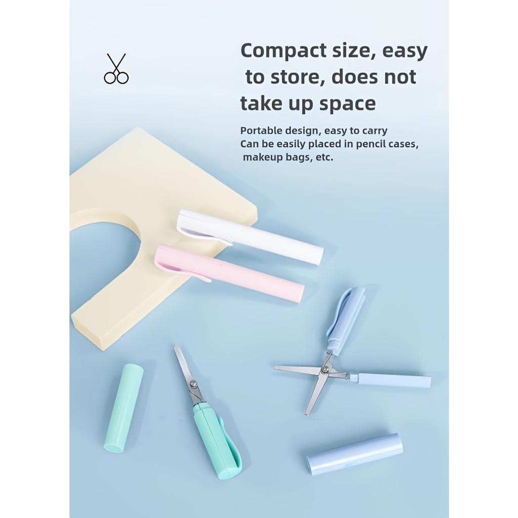 Portable Scissors, Convenient for Travel, Easy To Store, Durable and Damage Resistant, Suitable for Office, School, Travel, and Daily Household Use.
