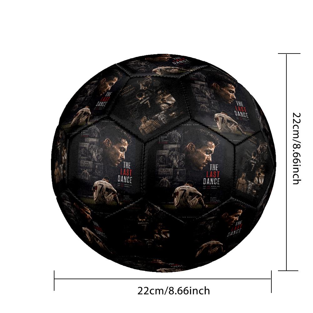 Ronaldo's Cristiano Ronaldo's Journey Size 5 Soccer Football Machine Sewn Indoor/Outdoor Universal Football Perfect Gift for Sports Enthusiasts