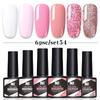 6-Color Nail Polish Glue Set, Popular Color Nail Glue, Phototherapy Nail Polish Glue Can Be Matched Arbitrarily.