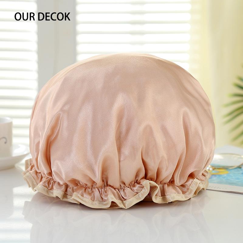 Waterproof Bath Hat Bathroom Shower Hair Cover Women Supplies Shower Cap Adult Shower Bath Bathing Caps Bathroom Accessories