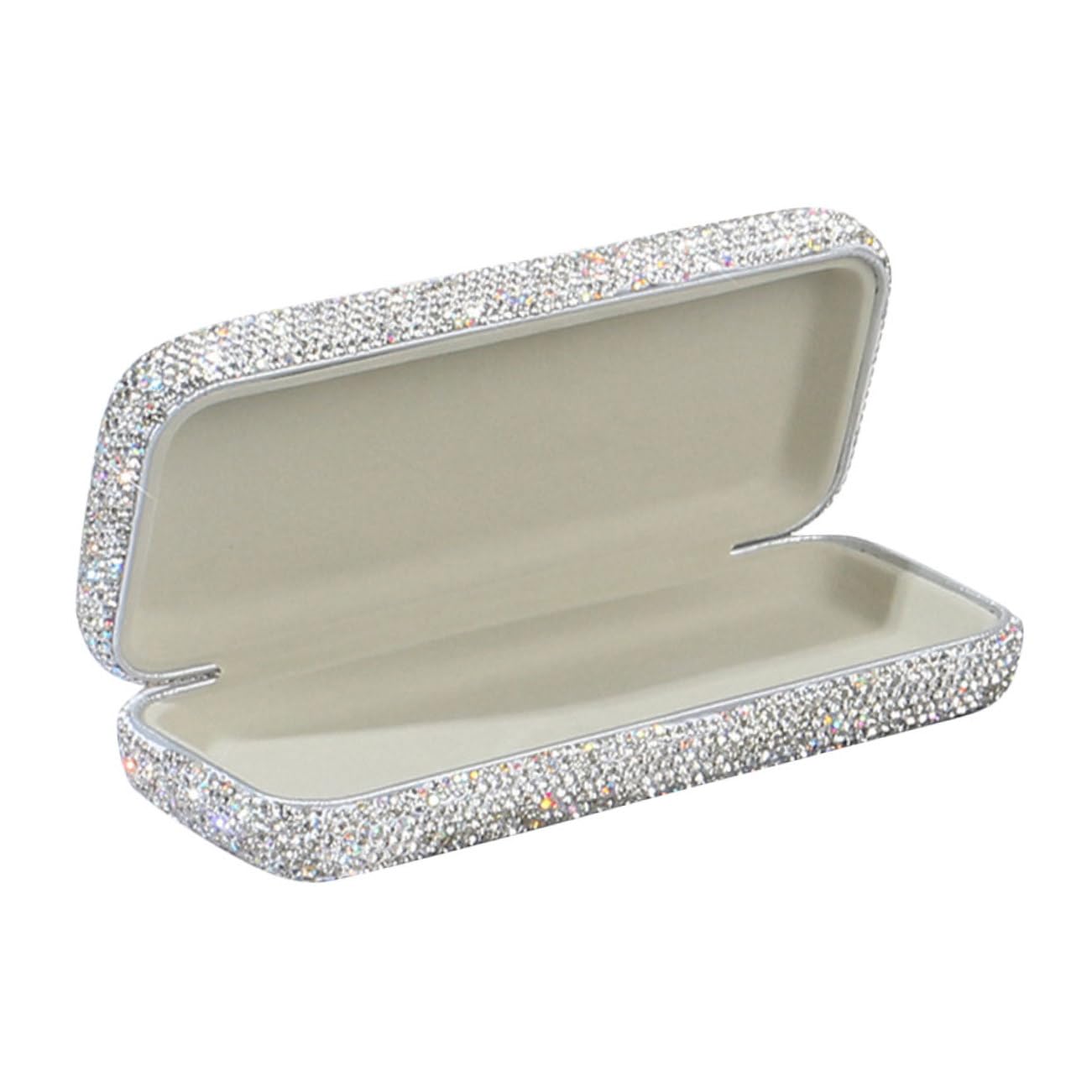 

TOYMYTOY Car Glasses Large Beaded Glasses Case with Sunglasses Eyeglasses Seat Hard Shell Glasses Case Holder for White Case, Chain, Case, Women,