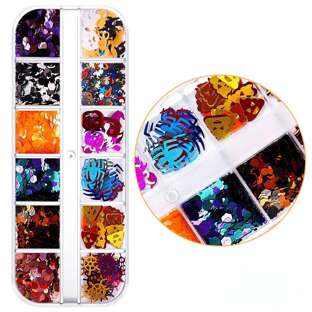 Nail Salon Manicure Decoration DIY Nail Materials Pumpkin Paillettes Glitter Flakes Halloween Nail Art Sequins Nail Jewelry