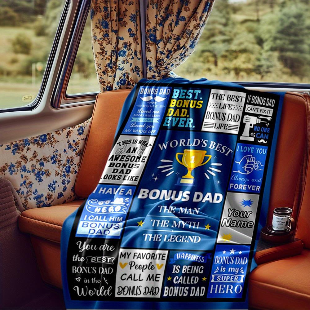 Dad'S Love Blanket Personalized Name Soft Comfortable Stylish Blanket Car Blanket Perfect For Travel Camping Outdoor Home Suitable For All Seasons