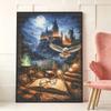 Creative Diamond Painting Kit for Adults DIY Hogwarts Castle Owl Rhinestone Picture Canvas for Leisure Craft Wall Art and Gift Making Fun Set